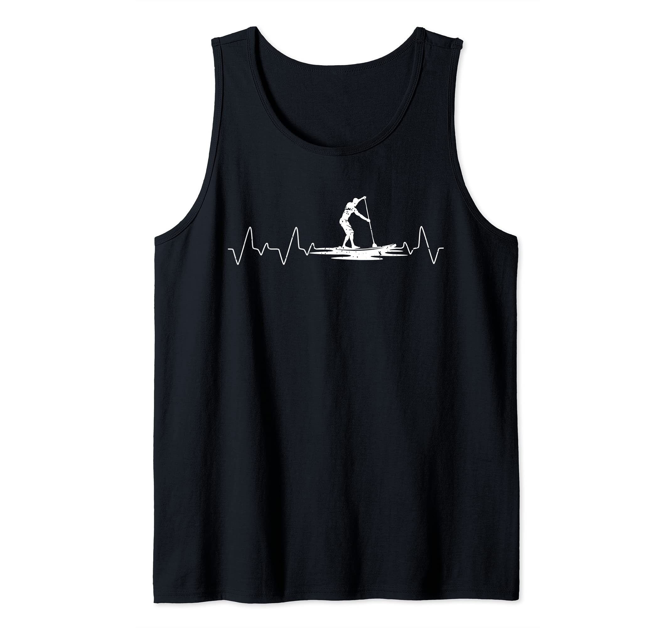 Stand Up Paddling Paddleboarder Outdoor Sports Heartbeat SUP Tank Top