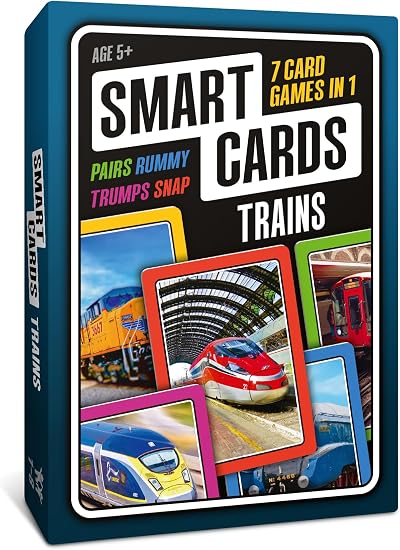 Smart Cards Trains 7 in 1 Game Set Gift Travel Cards 50 Cards