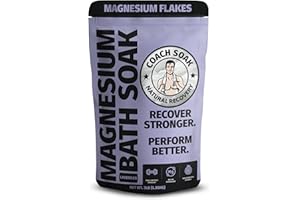 Coach Soak Recovery Bath Soak - Alternative to Epsom Salt - Fast-Absorbing Pure Magnesium Flakes with 21 Minerals, Essential 