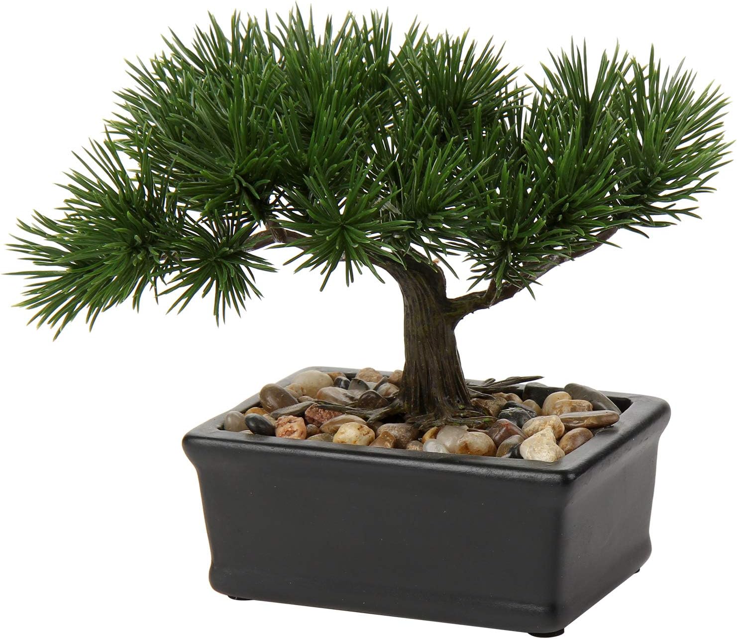 Briful 6.49" Artificial Bonsai Tree Fake Plants Japanese Bonsai Decoration Artificial Plant Indoor Potted Faux Pine Plants for Indoor/Outdoor Home Office Desk Décor