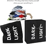 DOKEHOM 80L Large Collapsible Laundry Basket Two Sections Black view 5