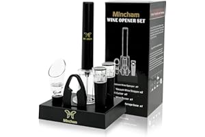 Air Pressure Wine Bottle Opener with Foil Cutter, Wine Aerator Pourer, 2 Vacuum Wine Stoppers, Storage Base (6 PCS), Corkscre