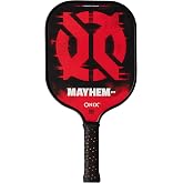 Onix Mayhem Patented ThermoFused Technology Carbon Fiber Power Frame Polypropylene Honeycomb Core Performance Power and Control Pickleball Paddle &ndash; 14mm or 16mm