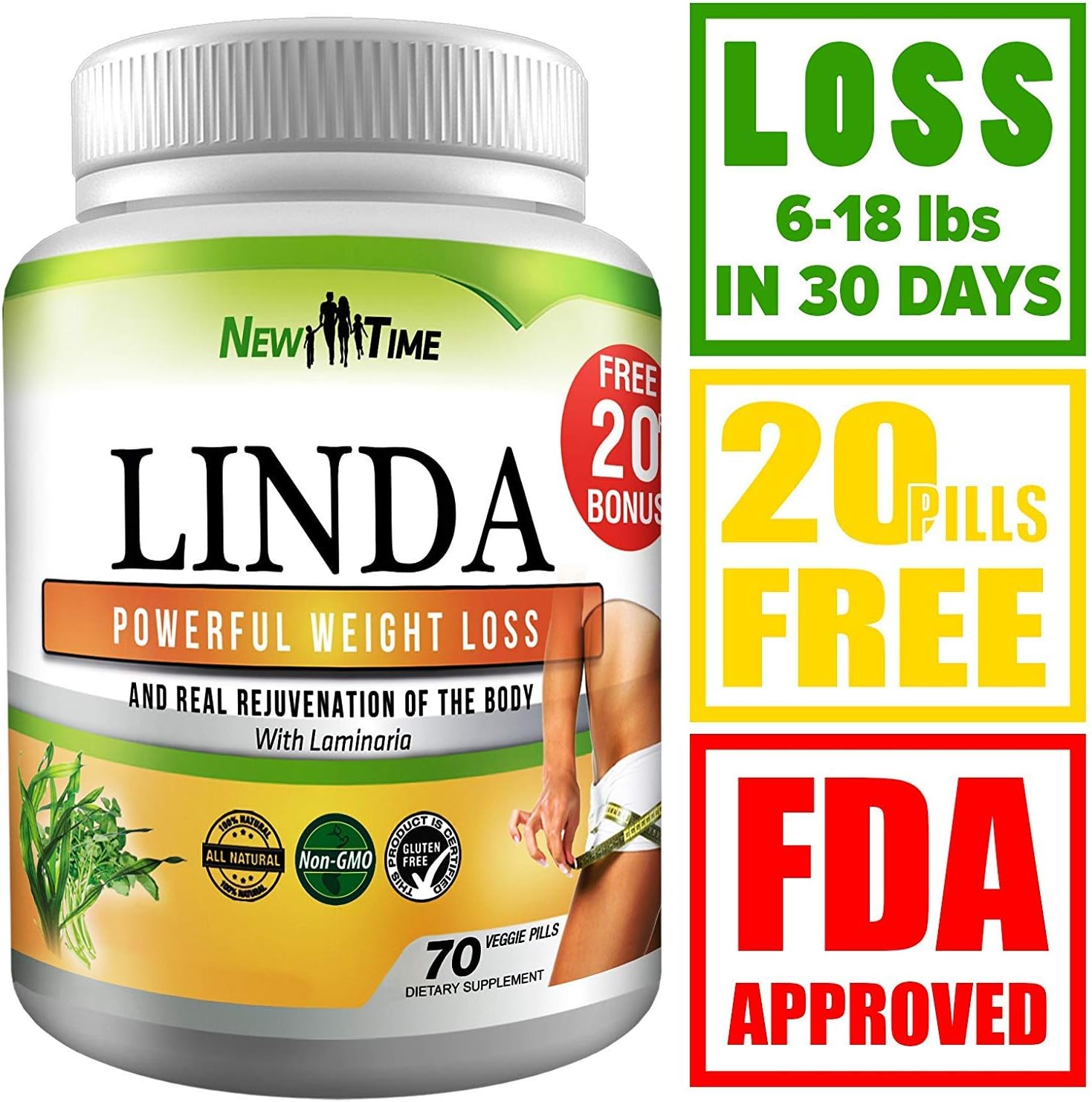 Linda - Weight Loss Pills for Women & Men - Herbal Diet Supplements - Natural Appetite Suppressant That Work Fast - Best Diet Pills 90 Pills …