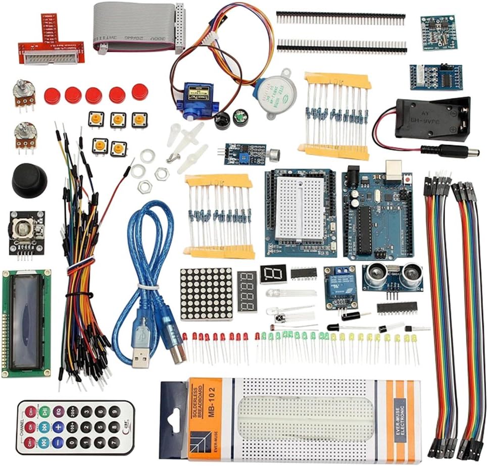 Aideepen Ultimate UNO R3 Starter Kit for Arduino 1602 LCD Servo Motor Relay RTC LED