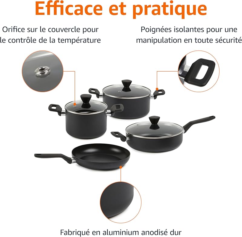Lot de 10 casseroles et poêles empilables en céramique antiadhésive, gain de place — photo 2 sur 6
