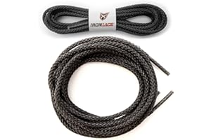 IRONLACE Unbreakable Round Bootlaces - Indestructible, Waterproof & Fire Resistant Boot & Shoe Laces