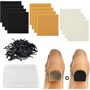 ELOAUNIRA 6 Pair of High Heels Patches, Square Rubber Heel Repair Pads, Non-Slip Heel Tips for Shoes, 3 Colors Boot Sole Repl