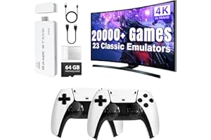 AQHH 2025 Retro Gaming Console, Retro Game Stick with 4K HDMI, Classic Video Games, Upgraded Dual 2.4G Wireless Controllers 64GB