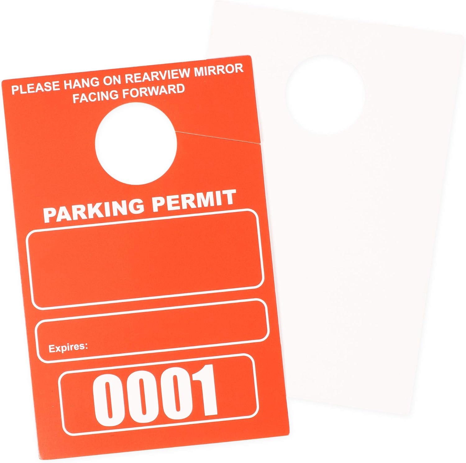 Temporary Hanging Parking Permit for Car Parking Management, Numbered 1-100 (3.15 x 4.75 in, Neon Red) - Image 5