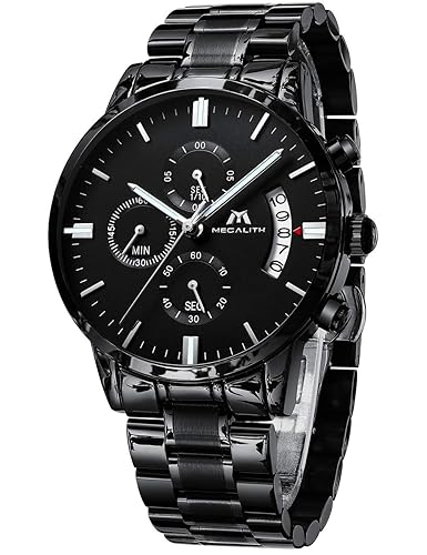 MEGALITH Mens Watches with Stainless Steel Waterproof Analog
