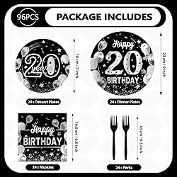 Grencian 96 Pcs 20th Birthday Decorations for Men