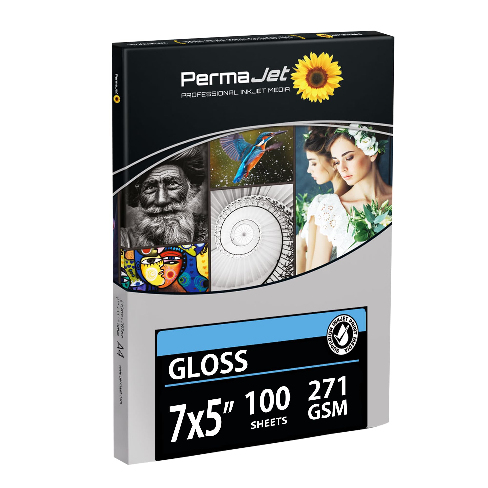 PermaJet Gloss 271gsm | 7" x 5" 100 Sheets | Glossy Photo Inkjet Paper — image 1