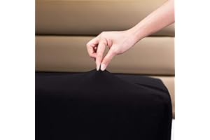 Fitted Sheet- COSMOPLUS Twin Fitted Sheet Only（No Flat Sheet or Pillow Shams）,4 Way Stretch Micro-Knit,Snug Fit,Wrinkle Free,for Standard Mattress and Air Bed Mattress from 8” Up to 10”,Black