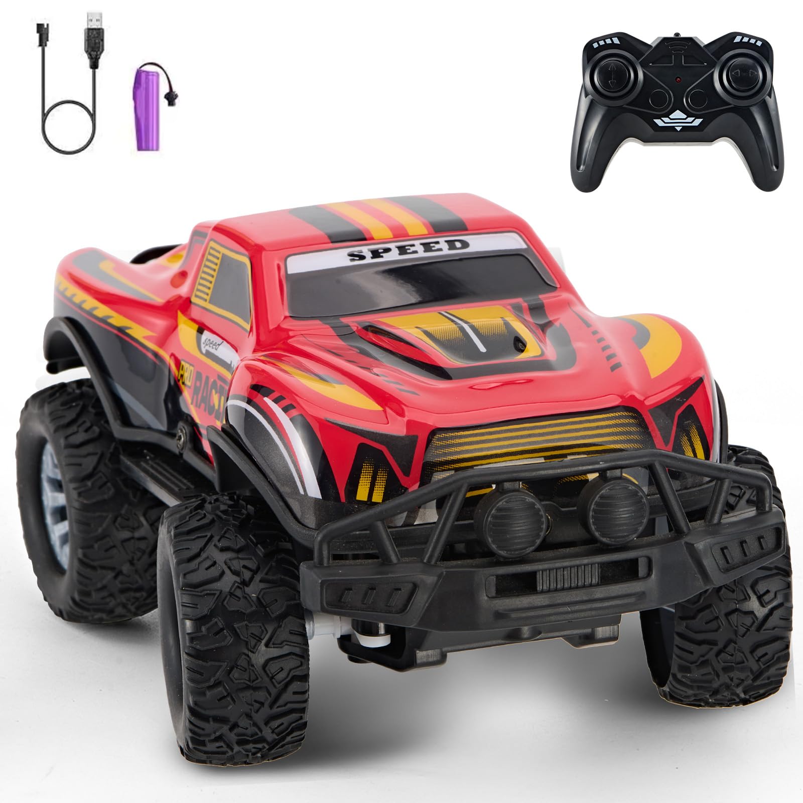 JOYBLI Remote Control Cool Off-Road Vehicle Truck, 2.4GHz RC Car with ...