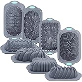 4 Piece Silicone Loaf Pan for Baking Bread, Non-Stick Kitchen Oven Bread Pan, Perfect for Banana Bread, Sandwich Bread, Pound Cake and Meatloaf, 4 Cups, Grey