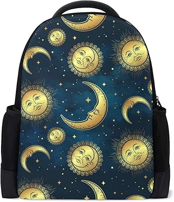 Amazon リュック バックパック 大容量 メンズ レディース おしゃれ 通学 高校生 大人 アウトドア 旅行 軽量 リュックサック ボヘミアの太陽と月 人気 男女兼用 レー プレゼント対応 花弁雪 レディース
