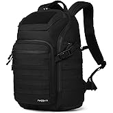 AMHEH 32L Tactical Commute Backpack – Suspended 17" Laptop Compartment, MOLLE, Water-Resistant for Office, Travel, Emergency (Black)