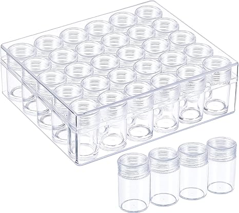 Amazon Co Jp ビーズ 収納ボックス Intvn 30個 透明ボックス 小物入れ 小物収納ケース 透明プラスチック空の瓶と長方形ボックス ホビー