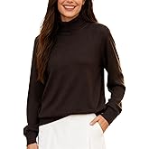 SANGTREE Women's Turtleneck Wool Sweater Soft Warm Stylish Versatile Knit Pullover