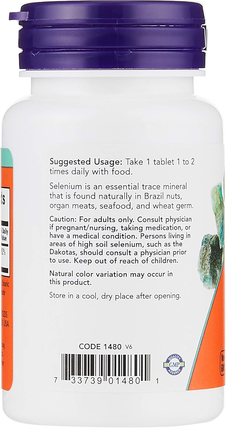 NOW Supplements, Selenium (L-Selenomethionine) 100 mcg, Essential Mineral*, 100 Tablets: Health & Personal Care