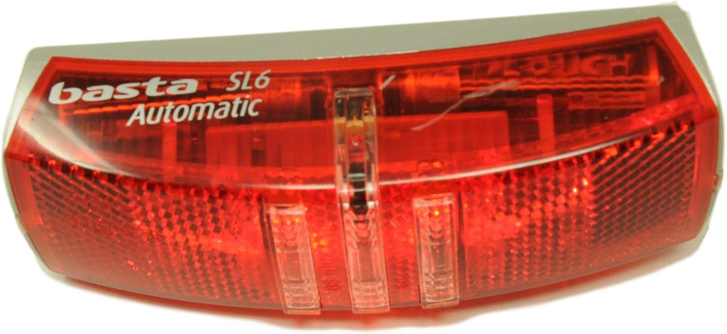 BASTA AXA SL6 AUTOMATIC ON/OFF BATTERY 3 LED BIKE CARRIER REAR LIGHT