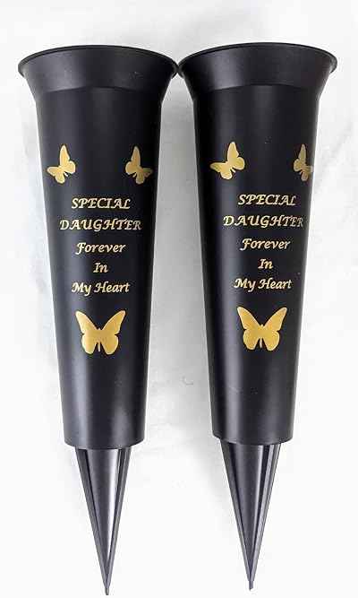 David Fischhoff Special Verse Graveside Memorial Spiked Vase 2 Pack DF13659