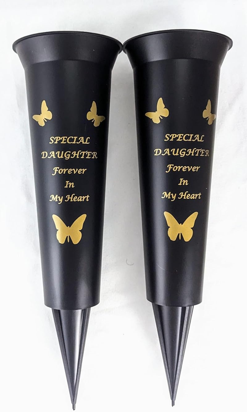 David Fischhoff Special Verse Graveside Memorial Spiked Vase 2 Pack DF13659