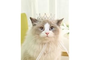 Lovelyshop Pet Series Silver Plated Royal Rhinestone Pearl Full Round Dog/Cat Crown for Rolyal Family Costume Hair Accessories-Small Size