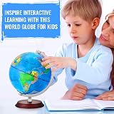 TTKTK Illuminated World Globe with Wooden Stand USB LED Educational Gift view 3