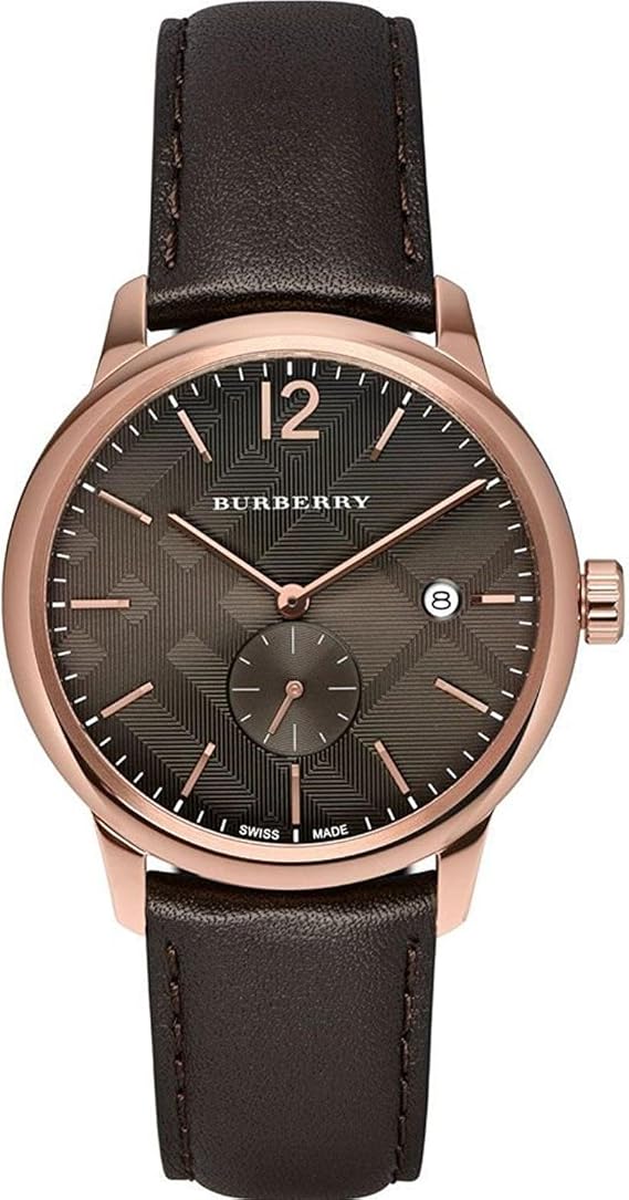 Burberry check stamped round dial watch Clearance