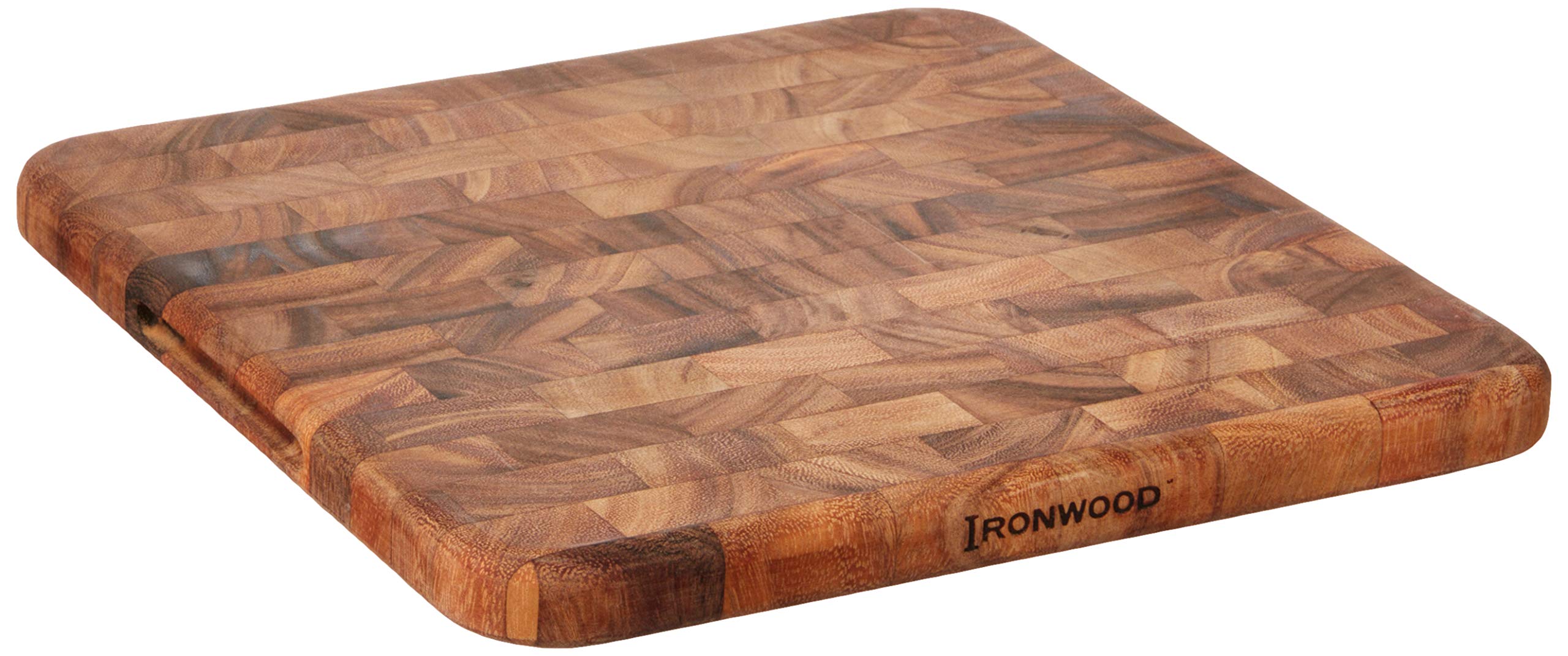 Ironwood Oslo End Grain Square Utility Cutting Board, One Size, Acacia Wood, Brown