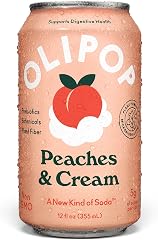 OLIPOP Prebiotic Soda, Peaches and Cream - 12 fl oz