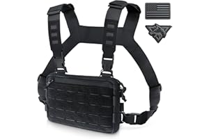 WYNEX Tactical Chest Rig Pack for Men, Running Chest Bag with Front Loop Recon Chest Rigs for Hunting Outdoor EDC