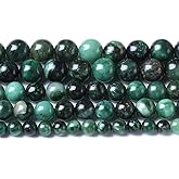8mm 45pcs Natural Green Emerald Stone Beads Round Loose Beads AAA Energy Healing Power Stone Beads for Jewelry Making DIY Bracelet Necklace 15" (Green Emerald Stone, 8mm)