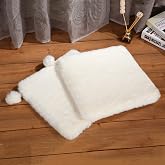 SHENGOCASE Pet Bed Cushion Pad, 12 x 12 inches, Square Faux Rabbit Fur, 2-Pack, Cat Tree Tower Replacement Mat