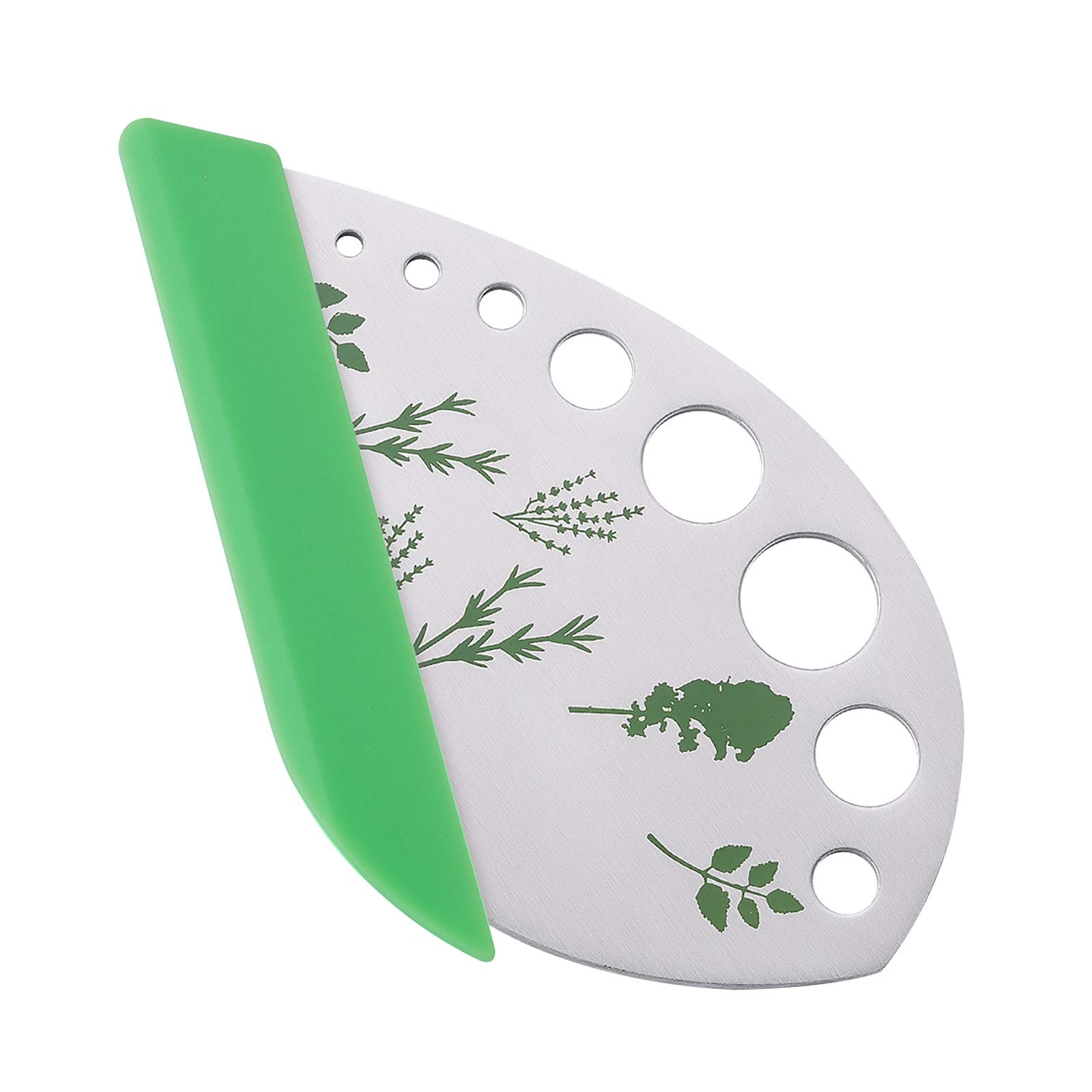 MengH-SHOP Herb Stripper 9 Holes Herb Cutter with Safe Cover Stainless Steel Tool Leaf Stripper for Vegetable Sand Stems Kale Herb Rosemary Mint