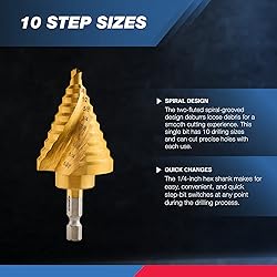 NEIKO 10174A Quick Change Spiral Grooved Step Drill