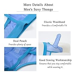 ZAIGGUT Mens Thongs Sexy Underwear See Through G