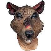 HELAOGUI Scar Rat Head Mask - Realistic Latex Mouse Costume Mask for Halloween, Cosplay & Horror Parties, Full Head Coverage with Creepy Details, Lightweight & Breathable for Adults
