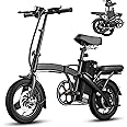 LELEKUAI Electric Bike for Adults Teens, Commuter City Foldable ebike with 560W Motor and 24MPH Speed,3-Level Assist, Dual Disc Brakes Folding E-Bike,14" Compact Electric Bicycle with Pedals