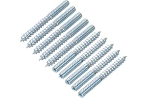 uxcell M6 Hanger Bolts Length 2-3/8"(60mm) Double Headed Bolts Self-Tapping Screw 6mm Wood Joint Furniture Legs 16pcs