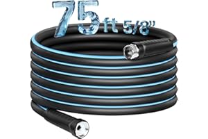 Relhost Garden Hose 75 ft x 5/8", Flexible Heavy Duty Water Hose with 360° Swivel Handle, Durable & Leak-Resistant, Lightweight, Ideal for Home Garden, Car Wash, or Professional Use
