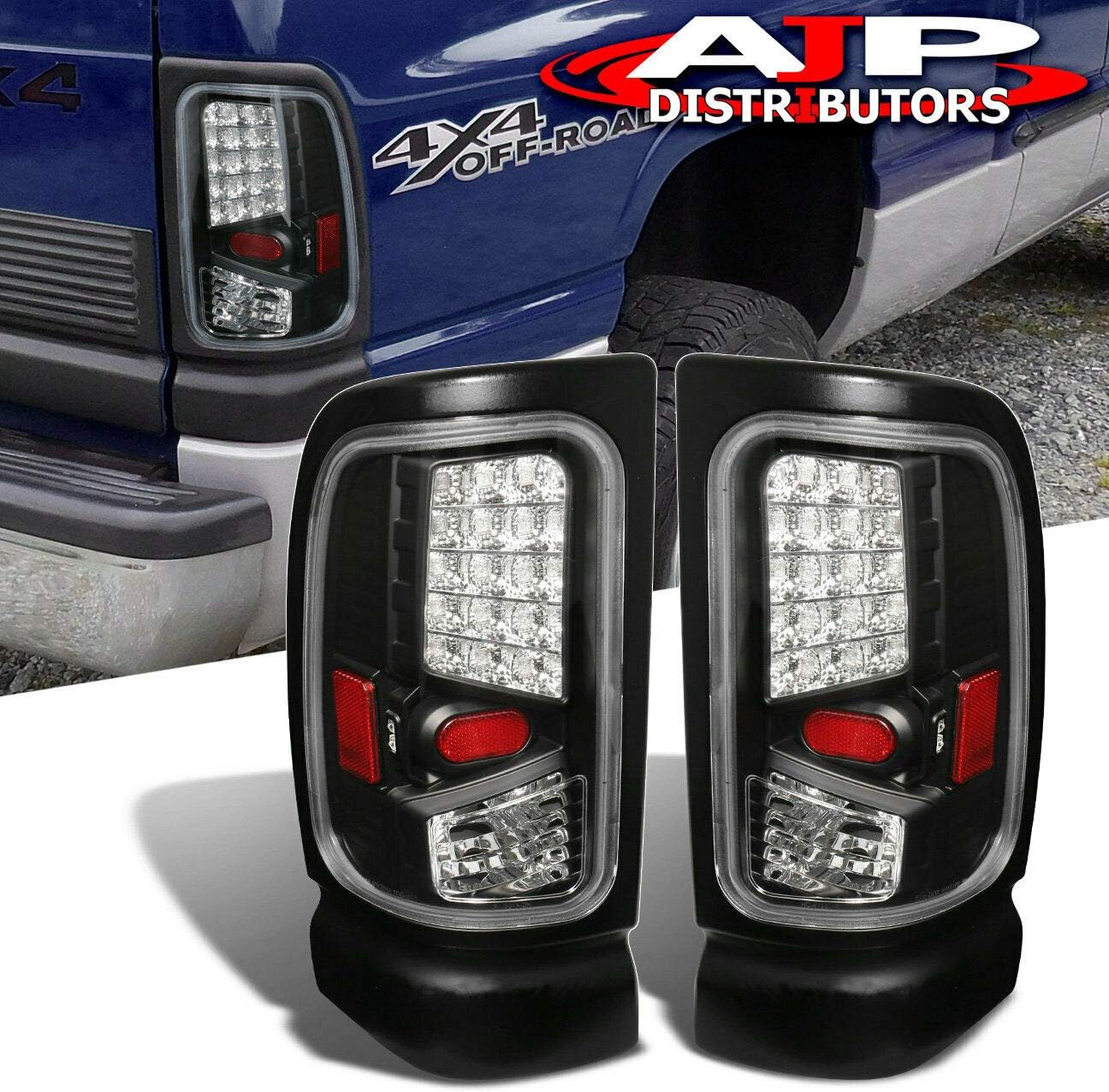 AJP Distributors For Dodge Ram 1500 2500 3500 LED Tail Lights Upgrade Replacement Pair Left Right 1994 1995 1996 1997 1998 1999 2000 2001 2002 94 95 96 97 98 99 00 01 02 (Black)