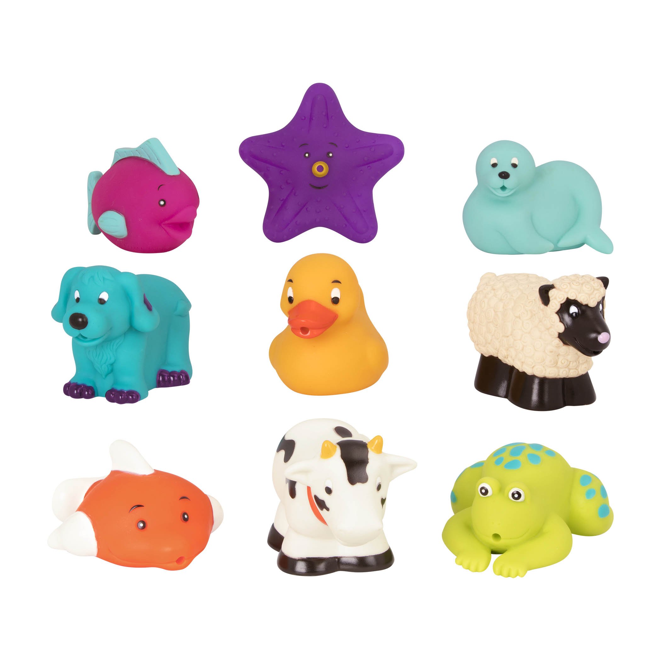 Battat – Assorted Bath Toys – 9 Pieces Animal Squirters – Pool – 10 Months+ – Bath Buddies (9 Pieces)