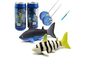 Tipmant Mini RC Fish Shark Toys Remote Control Boat Ship Electric Electronic Pet Animal Swim Water Pool Tub Bathtub Kids Gifts - 2 Pack