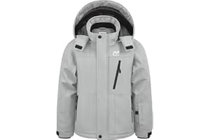 WULFUL Boy's Winter Waterproof Ski Coat Kids Windproof Snow Jacket with Detachable Hood