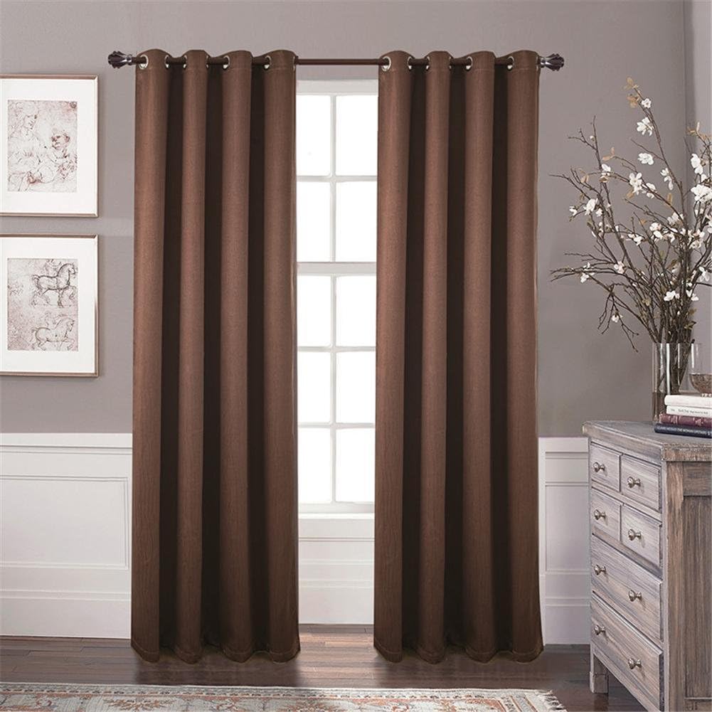 2 slices Polyester Jacquard Window curtain Vertical blinds , Brown , 140 x 240 cm
