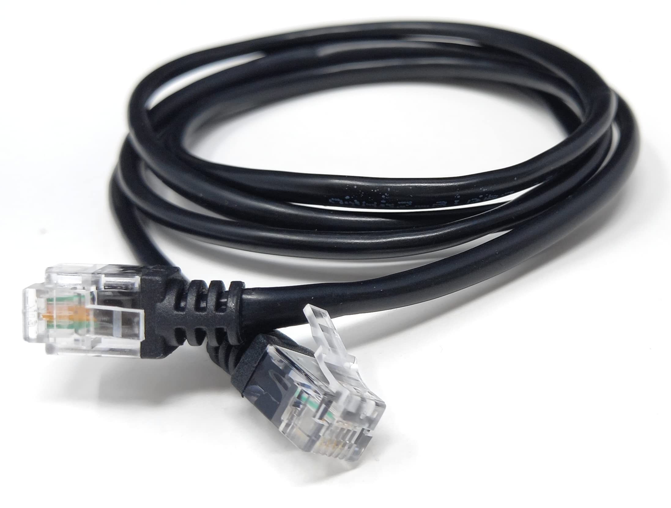 DRUT 1m RJ11 to RJ11 ADSL 2 High Speed Broadband Modem Telephone Cable Transmits Data Up to 100 Mbits/sec, 26 AWG Supports Analogue or Digital (DSL/ISDN) Applications 3.3ft Black