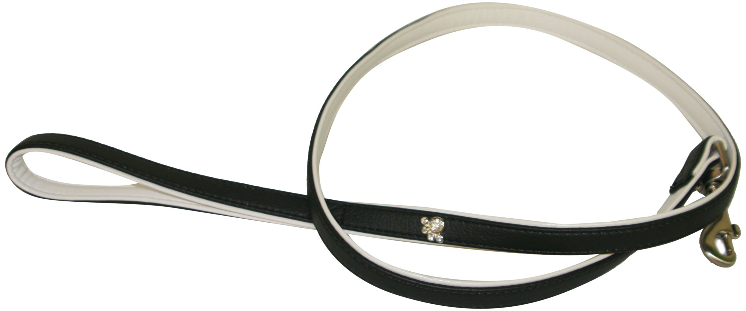 BBD Diamante Paw Lead, 3/4 x 48-inch, Black